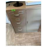 Three drawer filing cabinet with side door built in safe