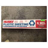 Partial roll of six mil black plastic sheeting
