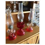 Three kerosene lamps