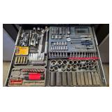 Drawer of Sockets, screwdriver & screw extractors
