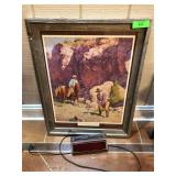 Spartus Electric Clock & Framed picture