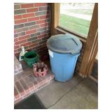 Candle holder, trashcan and dust pan