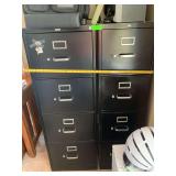 2- Black four door filing cabinets , no contents