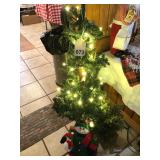 3 ft. and 18-inch Charlie brown lighted trees with Momma Snowman