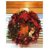 18-inch wreath w/lights custom made on site 1990