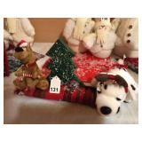 Scooby-Doo dressed for Christmas and stuffed Dalmatian that sings Elvis Christmas songs and wiggles his tale real fast