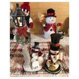 2 Snowmen with lighted pole, very cute items