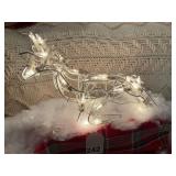 Lighted rare reindeer made from sculptured wire - electric