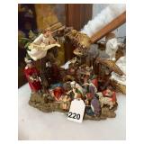 Lighted Stone Manger scene, very heavy, very nice is if you have limited space