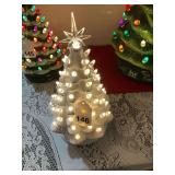 15-inch lighted ceramic Christmas tree-white w/box