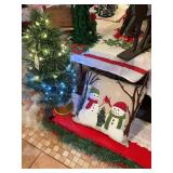 Vintage like new Christmas pillow with lighted 32 inch lighted Christmas tree