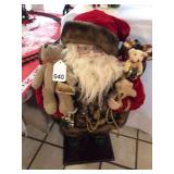 34-inch Santa all dressed up in his winter gear with toy bag-vintage- 1 of a kind