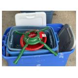 4 Totes w/lids with a bonus tree stand