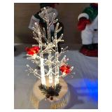 Icicle trees lights up in color, really bright
