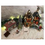 Ski Lodge with a Cabin and figurines