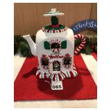 Vintage Mr. Christmas Tea Pot cycles up and down and plays Christmas music