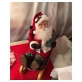 Large Santa setting in his sleigh action figure – vintage