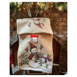 Real nice Snowman 60 inch table runner for your Christmas dinner setting, heavy cloth and like new.