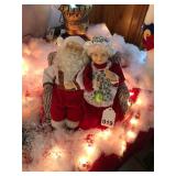 Mr. and Mrs. Santa w/ Mrs. Clause humming and singing tunes and Santa sleeping snoring and breathing, vintage, works great