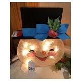 Bright Snowman face lights up, vintage w/box