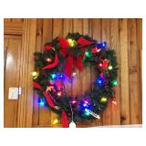 26-inch custom wreath with lights, hand made on site – vintage