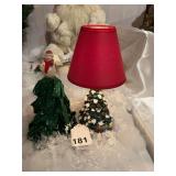 Miniature tree w/ a great ceramic Christmas tree lamp, works fine