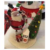 Lighted Santa and Tree that flashes
