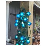 For Collectors here is 2 strands of Blue outdoor Christmas bulbs from 1960’s