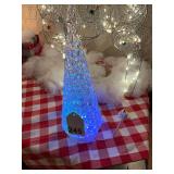 13 inch lighted snow action tree, this is gorgeous when circulating snow and lit