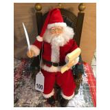 Santa on his throne, just push the button and he tells and laughs the Christmas story, way vintage