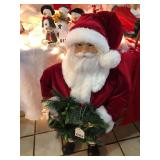 36-inch Santa holding a wreath