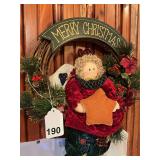 Merry Christmas wreath, fairly nice but it is store bought but very vintage