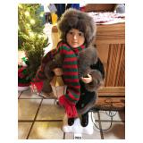 This is a vintage night watchman for Santa and he moves and lights up
