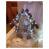 9 piece Lead Crystal Princess house manger scene w/boxes for figures not the wooden frame, this is really old.