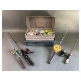 Ice Fishing Rods, Tackle Box, & Lures
