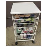 Rolling Wire Craft Cart w/ Punches & Supplies