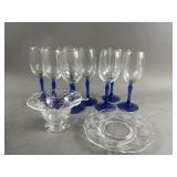 Libbey Blue Glass Water Goblets & More