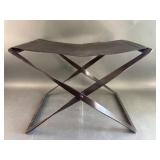 Leather Top MCM Folding Luggage Stand