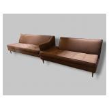 Vintage Brown MidCentury 2 Piece Sofa Sectional