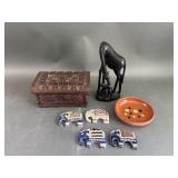 Hand Carved Tribal Box, Tanzania Statue, & More