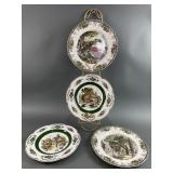 Johnson Bros England Village Street Plates &Holder