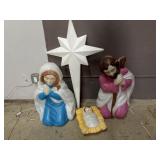 Blow Mold Nativity Scene With Star