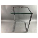 Metal & Glass Modernist Side Table