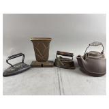 Vintage Wagner Wear Cast Iron Teapot Kettle +More