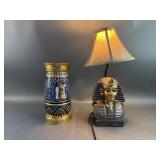 King Tut Lamp & Egyptian Palace Vase