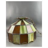 Vintage Stained Glass Hanging Light