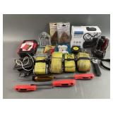 Ratchet Straps, Mini Air Compressor & Tools Lot