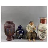Japanese Vases & Statue