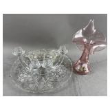 Signed Fenton Jack In The Pulpit Vase & Glassware