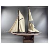 Handmade Large Wooden Sailboat